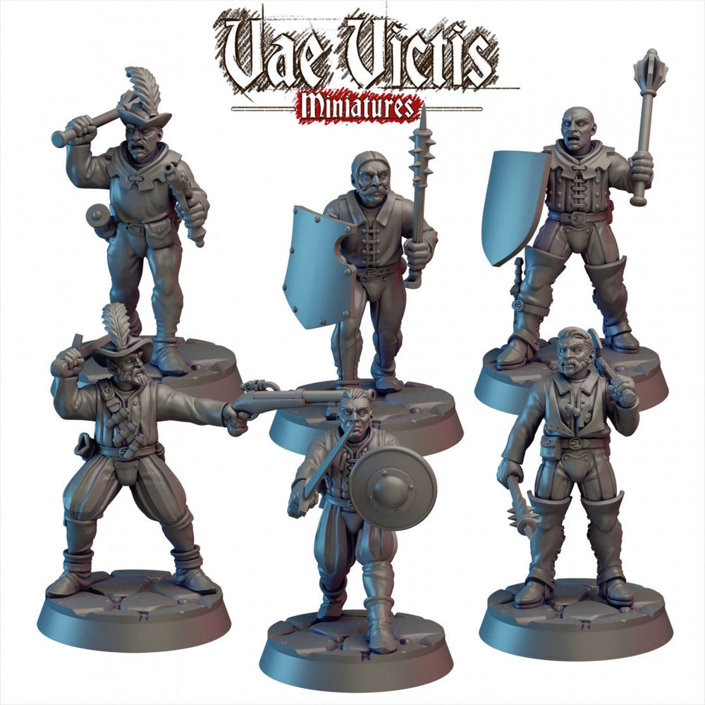 Human Mercenaries 28/32mm mini set - Vae Victis | DnD | Fighter | Villager | Soldier | Guards | Pathfinder | TTRPG | Wargaming | Frostgrave