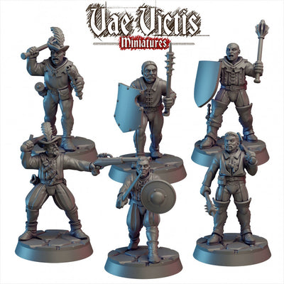 Human Mercenaries 28/32mm mini set - Vae Victis | DnD | Fighter | Villager | Soldier | Guards | Pathfinder | TTRPG | Wargaming | Frostgrave