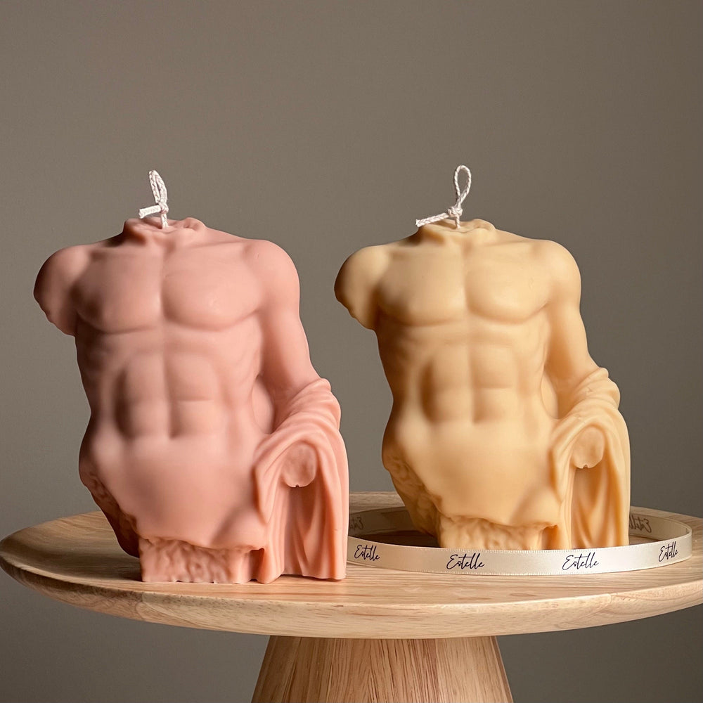 Bougie en cire de soja Apollo | Statue de torse masculin, Décoration non parfumée