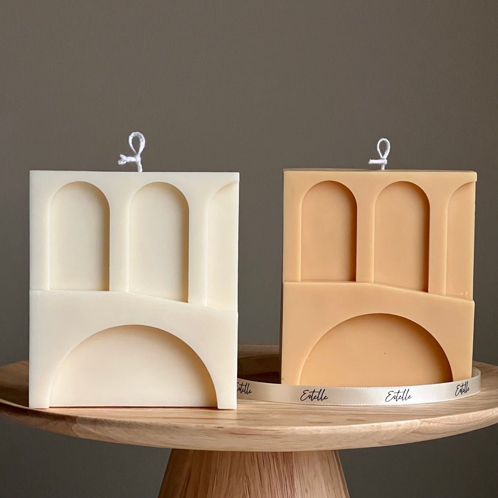 Bougie en cire de soja Trois Arches : Bougie décorative faite à la main sans parfum