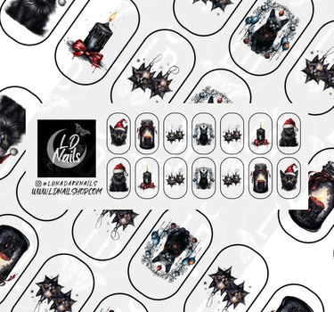 Black Cat Christmas Decals