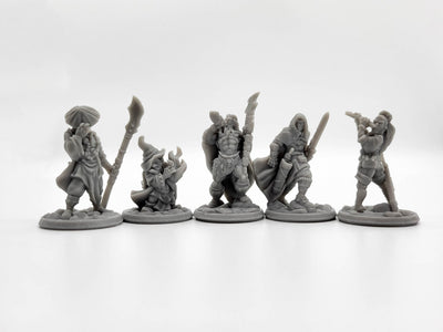 DnD Miniature Party Set 5 - 28mm Adventuring Group - Paladin | Monk | Sorcerer | Bard | Barbarian | Pathfinder