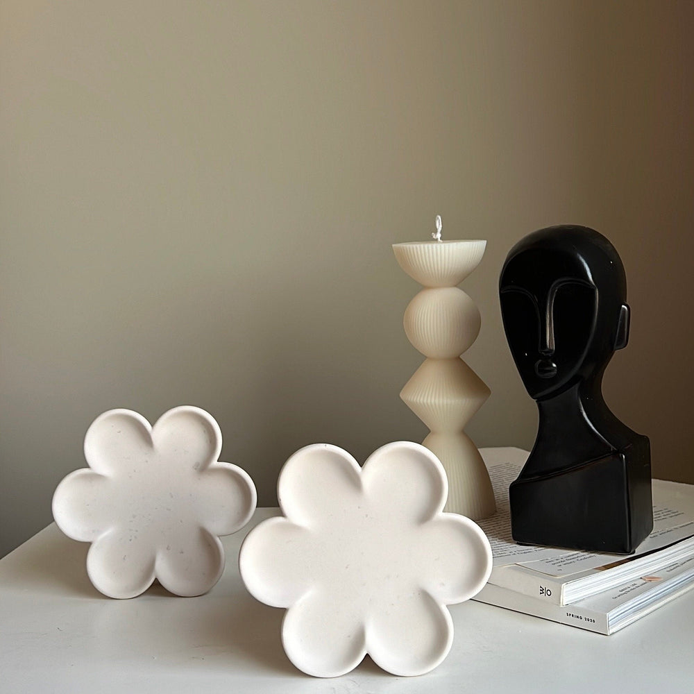 Flower Trinket Tray: Handmade Jesmonite Jewelry Dish, Scandi Decor