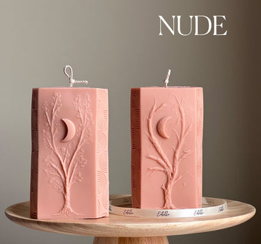 Moon Seasons Triangle Soy Candle | Handmade Pillar Candle