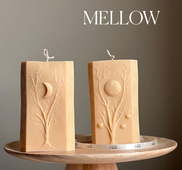 Moon Seasons Triangle Soy Candle | Handmade Pillar Candle