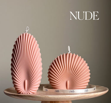 Sea Shell Candle Duo: Decorative Soy Wax Clam Shell Candles