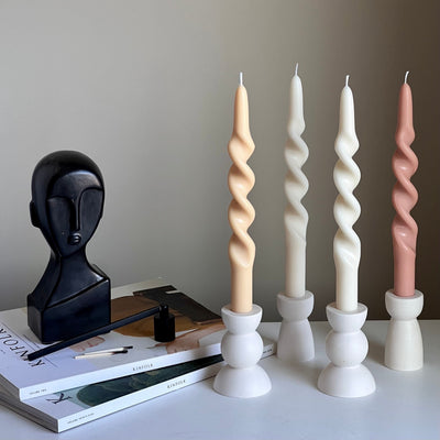 Twisted Taper Candle: Handmade Soy Wax Dinner Candle