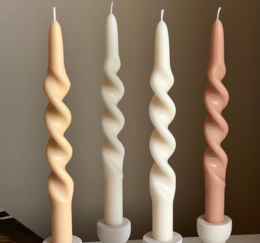 Twisted Taper Candle: Handmade Soy Wax Dinner Candle
