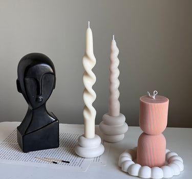 Twisted Taper Candle: Handmade Soy Wax Dinner Candle