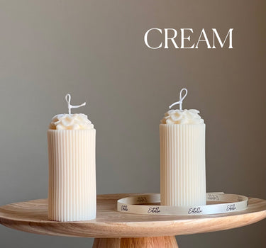 Sculptural Flower Soy Pillar Candle: Minimalist Home Decor