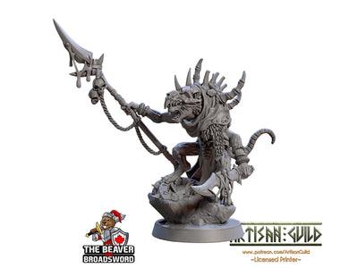 Bonekrat Carrionbearer  28/32mm mini - Artisan Guild | Animal | Rat | Mouse | Fighter | Ratfolk | Barbarian | Pathfinder | Wargaming | Rogue