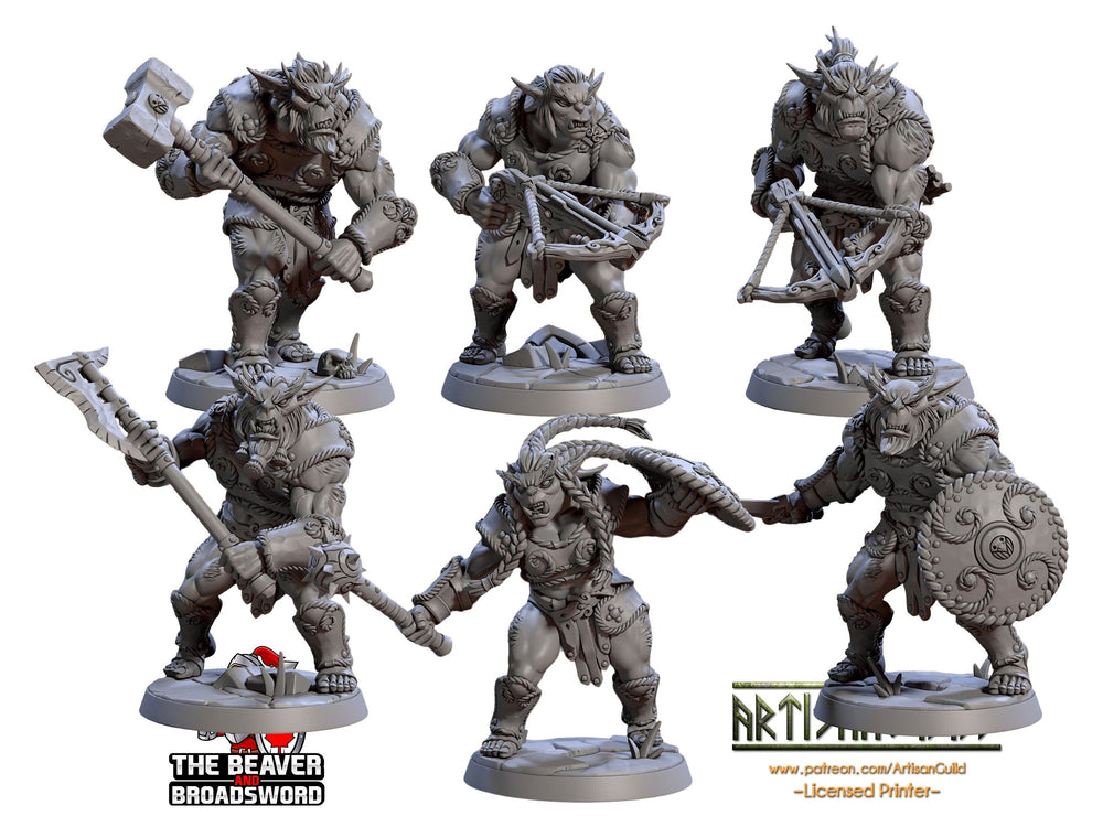 Greatgoblin Warriors Mini set - Artisan Guild, DnD | Male | Female | Fighter, Barbarian, Hobgoblin, Pathfinder | Orc | Wargaming