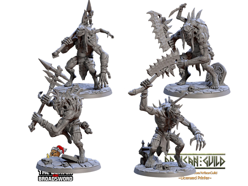 Barrow Abominations  28/32mm mini set - Artisan Guild | Zombie | Undead | Necromancer | Lich | Monster | Fantasy | Pathfinder | Wargaming