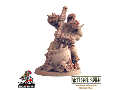 Ogre avec Ragoût de Nain - Artisan Guild | DnD | Guerrier | Barbare | Monstre | Pathfinder | TTRPG | Wargaming, Frostgrave, Cuisinier, Chef, Héros