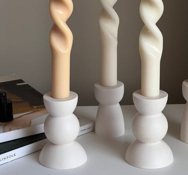 Twisted Taper Candle: Handmade Soy Wax Dinner Candle