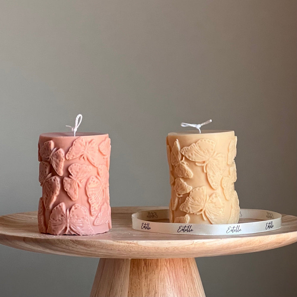 Butterfly Soy Pillar Candle | Home Decor