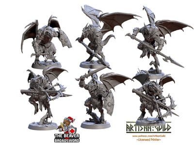 Draconic Shock Troops mini set- Artisan Guild | Dragon | Dragonkin | Dragonborn | Fighter | Barbarian | Ranger | Pathfinder | Wargaming 32mm