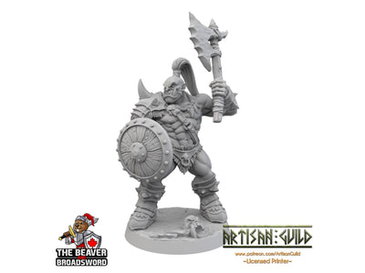 Figurine d'Orc Barbare avec Hache et Bouclier - Artisan Guild | Barbare | Guerrier | Combattant | Gobelinoïde, Pathfinder, TTRPG, Jeux de Guerre, Monstre