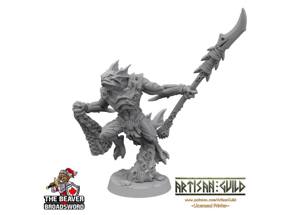 Guerrier Sahuagin A dnd mini - Artisan Guild | Poisson | Guerrier | Kuo-toa | Sous-marin | Pathfinder | Locathah | TTRPG, Jeux de guerre, Monstre