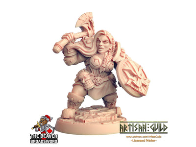 Défenseure Naine 2 - Artisan Guild | DnD | Guerrière | Barbare | Naine | Prêtresse | Paladin | Pathfinder | TTRPG, Wargaming, Frostgrave
