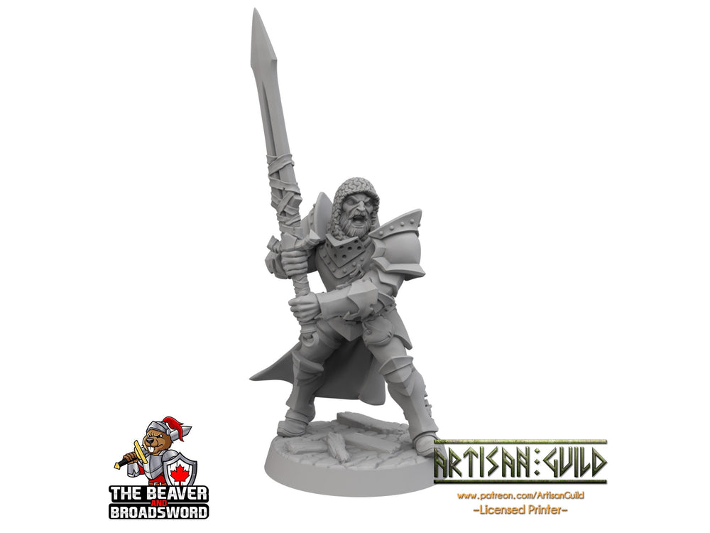 Figurine d'Humain Guerrier pour JdR avec Épée Longue - Artisan Guild | Barbare | Chevalier | Clerc | Paladin, Pathfinder, JdR sur table, Jeux de guerre, Guerrier