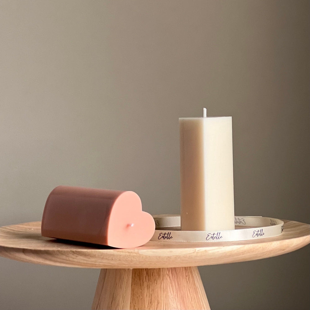 Heart Soy Pillar Candle | Sculptural Home Decor