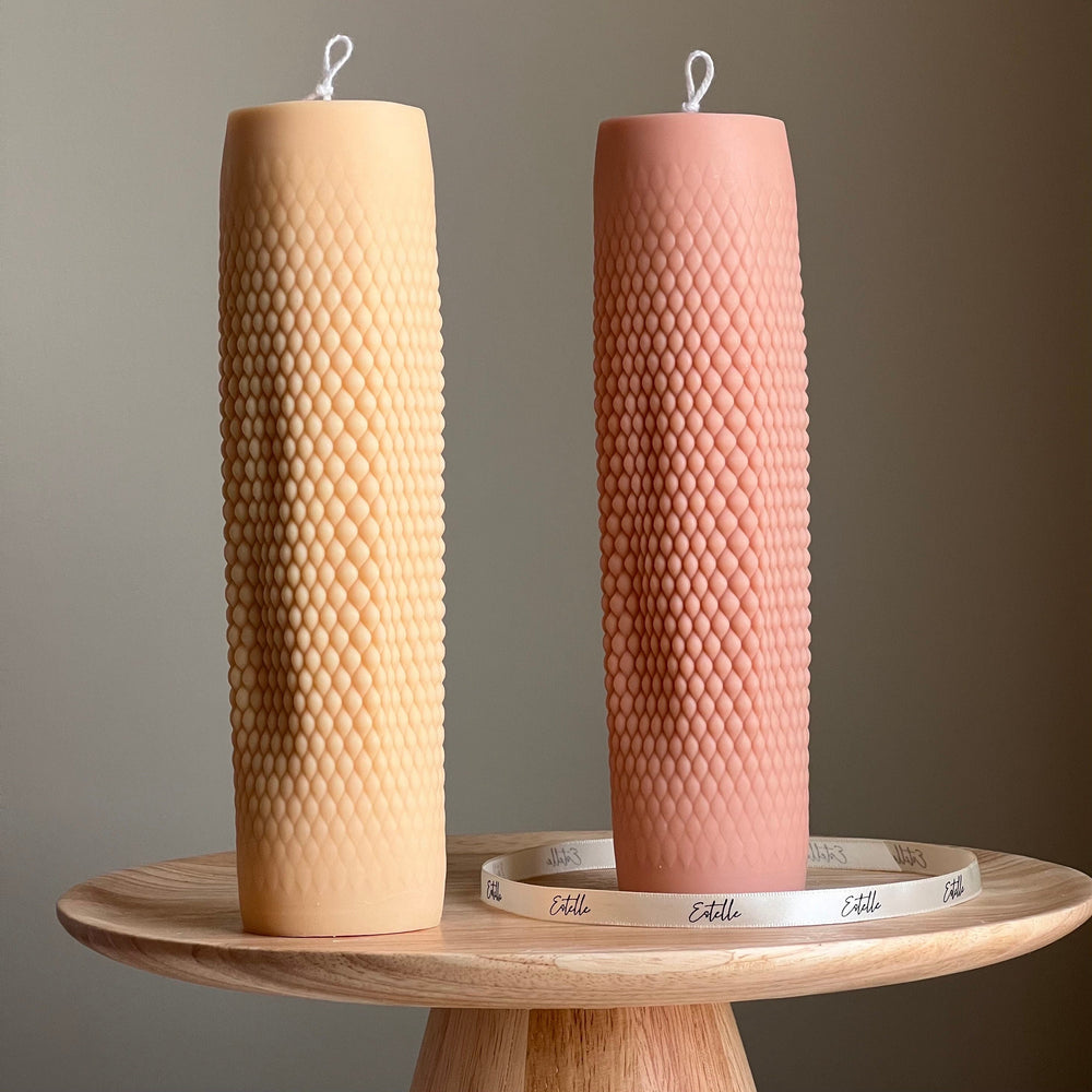 Bougie pilier en soja pointillée haute | Décoration d'intérieur minimaliste