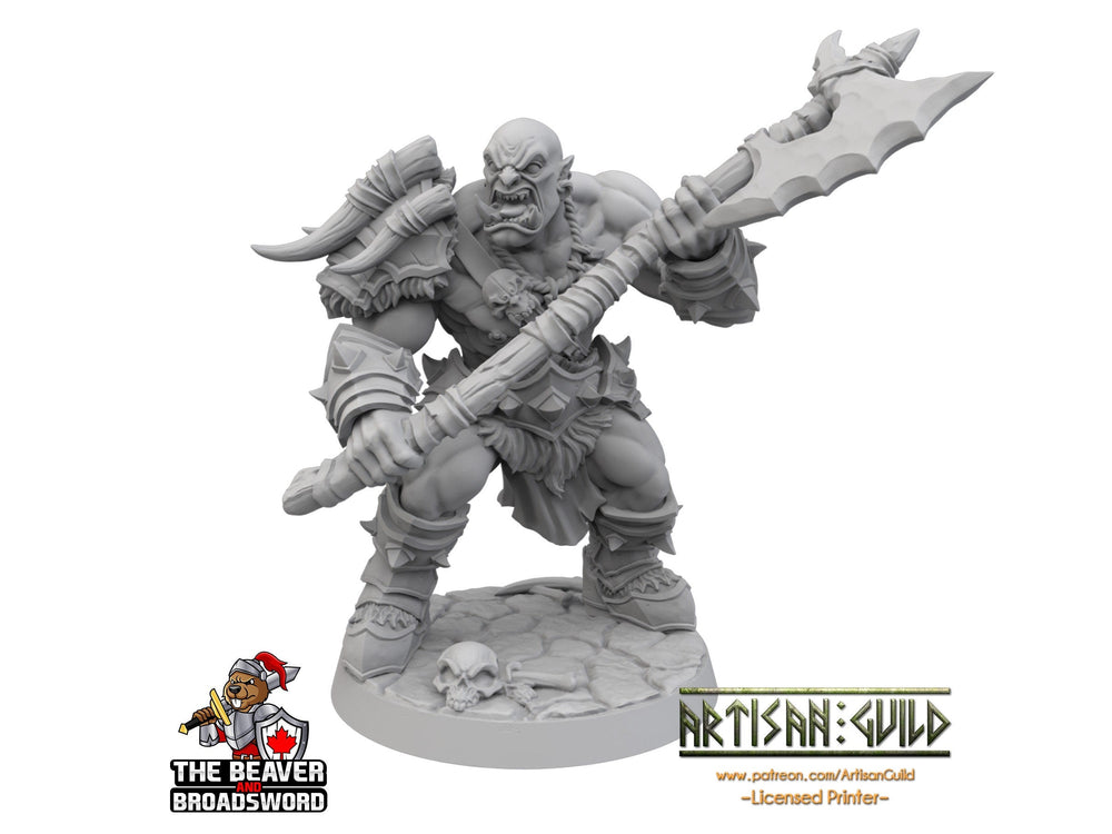 Axe Wielding Orc Barbarian dnd mini - Artisan Guild | Barbarian | Warrior | Fighter | Goblinoid, Pathfinder, TTRPG, Wargaming, Monster