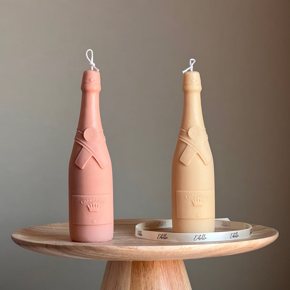 Bougie Bouteille de Champagne : Bougie Pilier Décorative en Soja