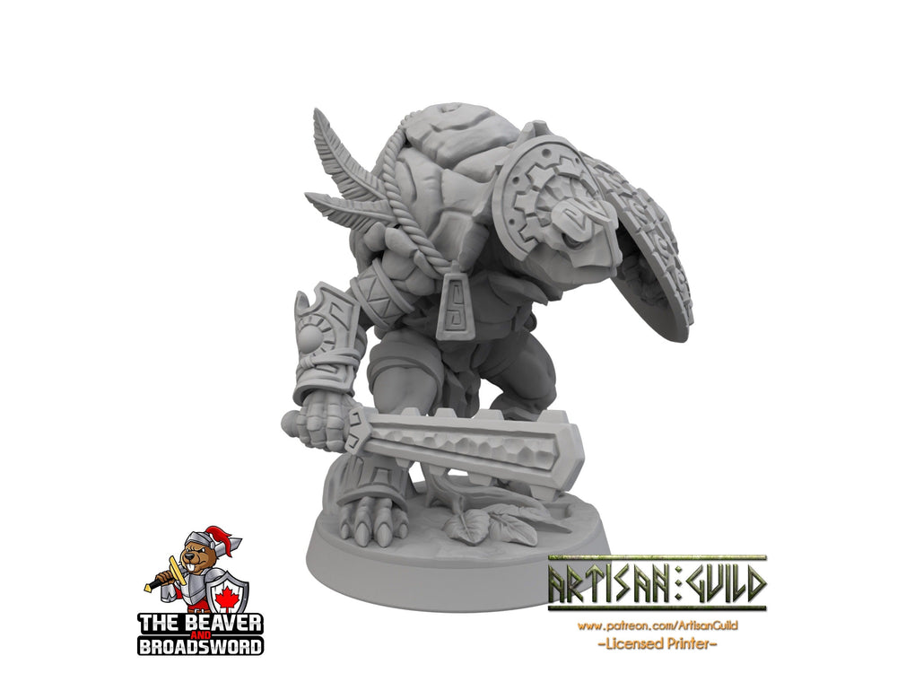 Figurine "Turtlekin fighter mini" - Artisan Guild | DnD | Tortue | Tortle | Magicien | Ensorceleur | Sous-marin | Pathfinder | Tortanian | TTRPG, Jeux de guerre