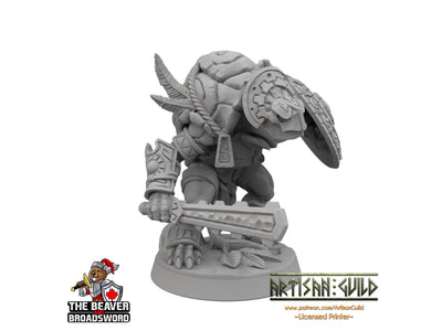 Figurine "Turtlekin fighter mini" - Artisan Guild | DnD | Tortue | Tortle | Magicien | Ensorceleur | Sous-marin | Pathfinder | Tortanian | TTRPG, Jeux de guerre
