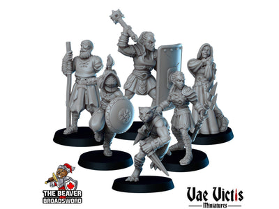 Gladiators mini Set - Vae Victis | DnD | Elf | Tabaxi | Goliath | Human | Arena | Fighter | Pathfinder |  Assassin | Wargaming