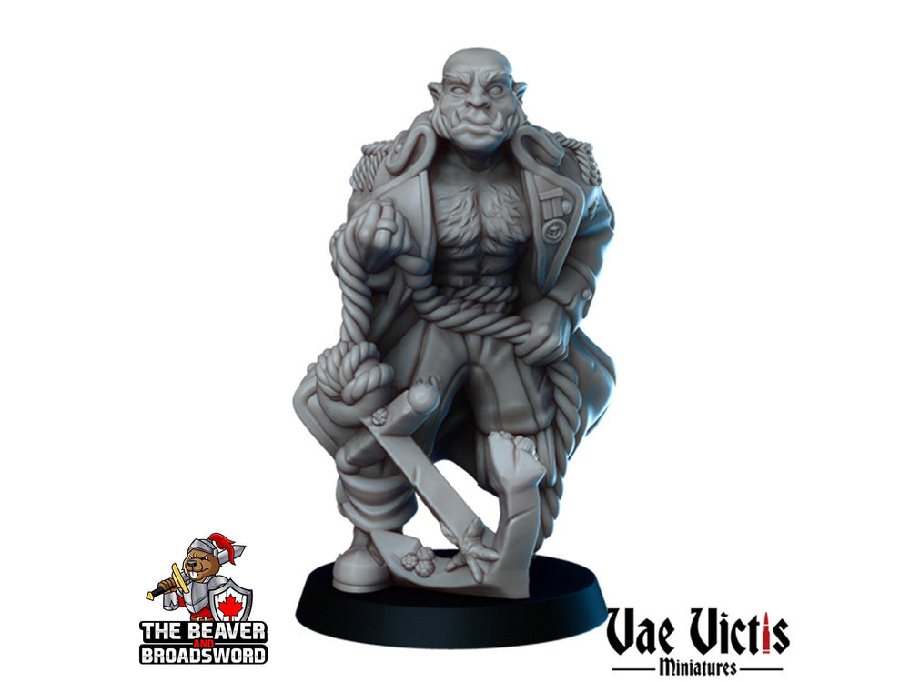 Orc Pirate Captain dnd mini - Vae Victis | Townsfolk | Sailor | Seaman | Male | Fighter | Ranger | City | Villager |  Wargaming | Pathfinder