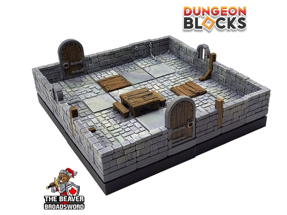 Blocs de donjon 40 pièces Ensemble de départ - Thème donjon - Pas de clips ni d'aimants ! | DnD | Pathfinder | Tuiles | Ensemble | Miniature | Mini | Set | Kit