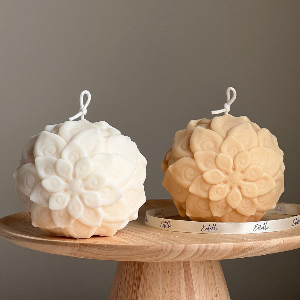 Lotus Flower Ball Candle | Large Soy Wax, Home Decor