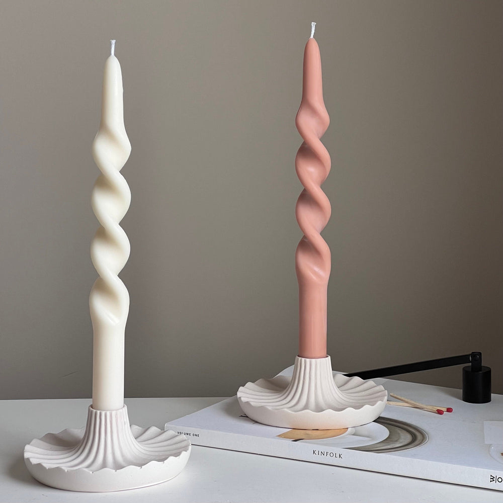 Bougeoir rond en Jesmonite : Décoration de table élégante