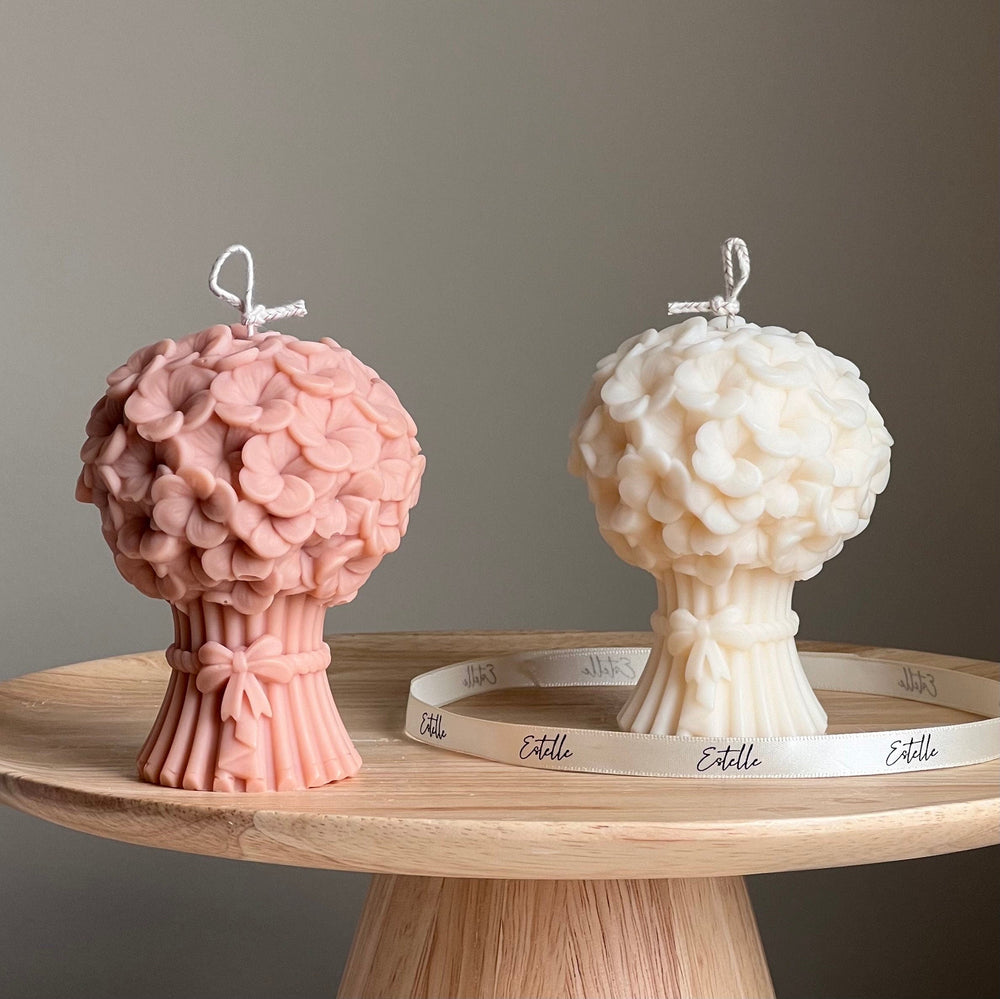 Bougie Bouquet de Fleurs | Bougie Pilier Sculpturale en Cire de Soja