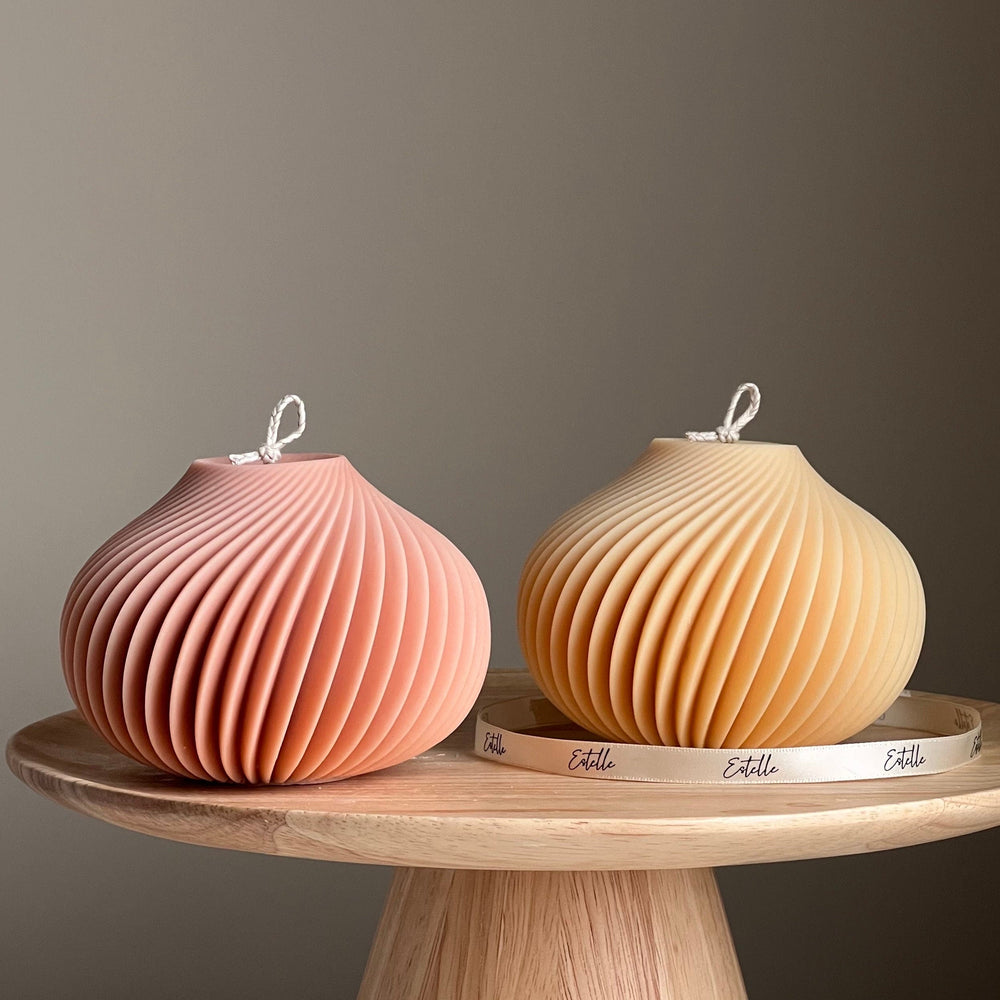 Bougie spirale artisanale en cire de soja : Décoration d'intérieur minimaliste