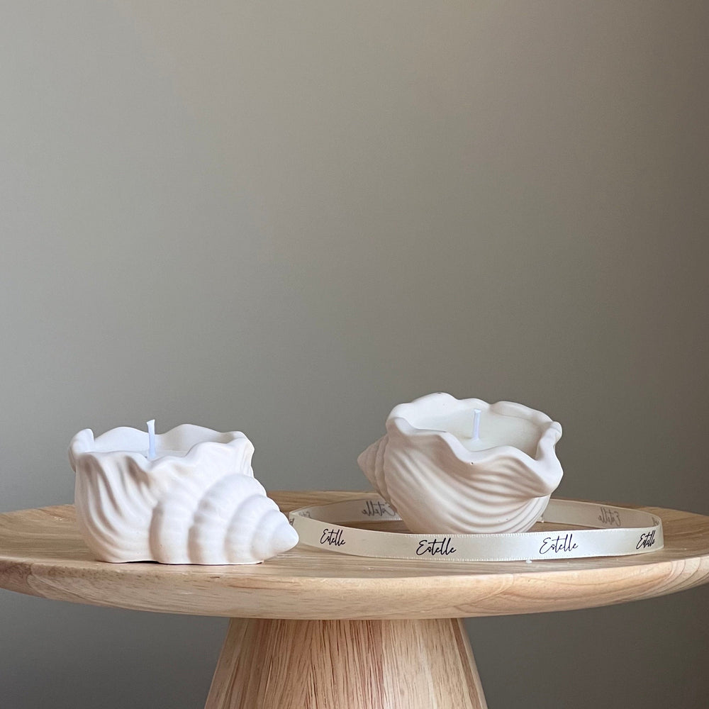 Shell Jar Soy Wax Candle | Handmade Jesmonite Vessel