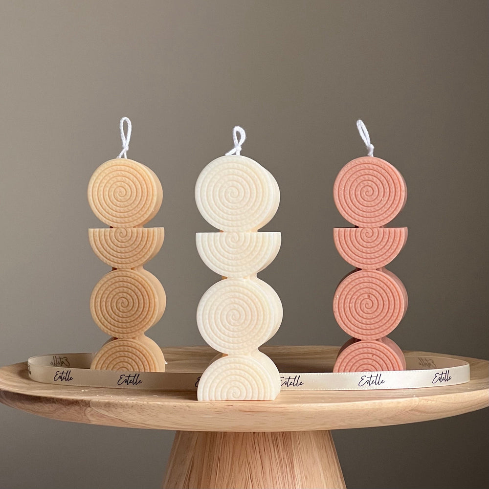 Sculptural Soy Pillar Candle: Minimalist Home Decor