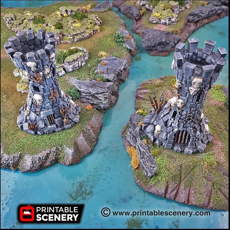 Goblin Guard Towers - Printable Scenery | DnD | Clorehaven | Cave | Dungeon | Castle | Fort | Wargaming | Pathfinder | 28mm 15mm 32mm