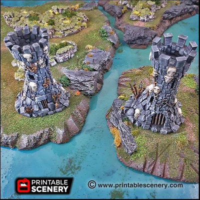 Goblin Guard Towers - Printable Scenery | DnD | Clorehaven | Cave | Dungeon | Castle | Fort | Wargaming | Pathfinder | 28mm 15mm 32mm