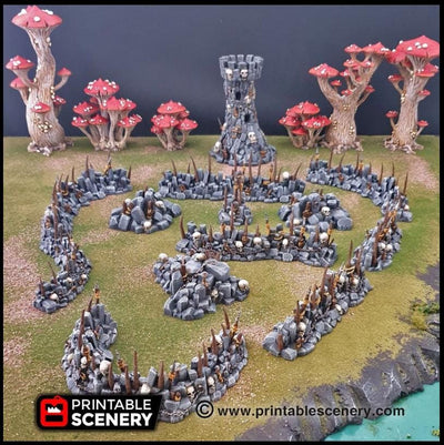 Goblin Barricades - Printable Scenery | DnD | Fort | Castle | Cover | Scatter Terrain | Wargaming | Goblin Grotto | 28mm 15mm 32mm