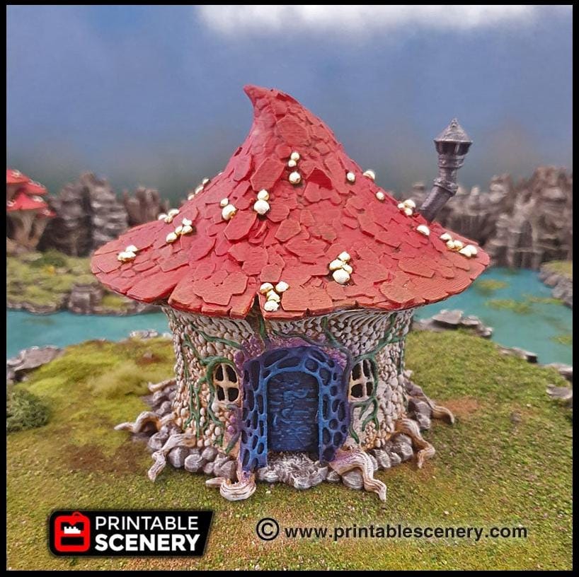 Goblin Mushroom Hovel - Printable Scenery | DnD | Goblin Grotto | Swamp | Scene | Scatter Terrain | Wargaming | Pathfinder | 28mm 15mm 32mm