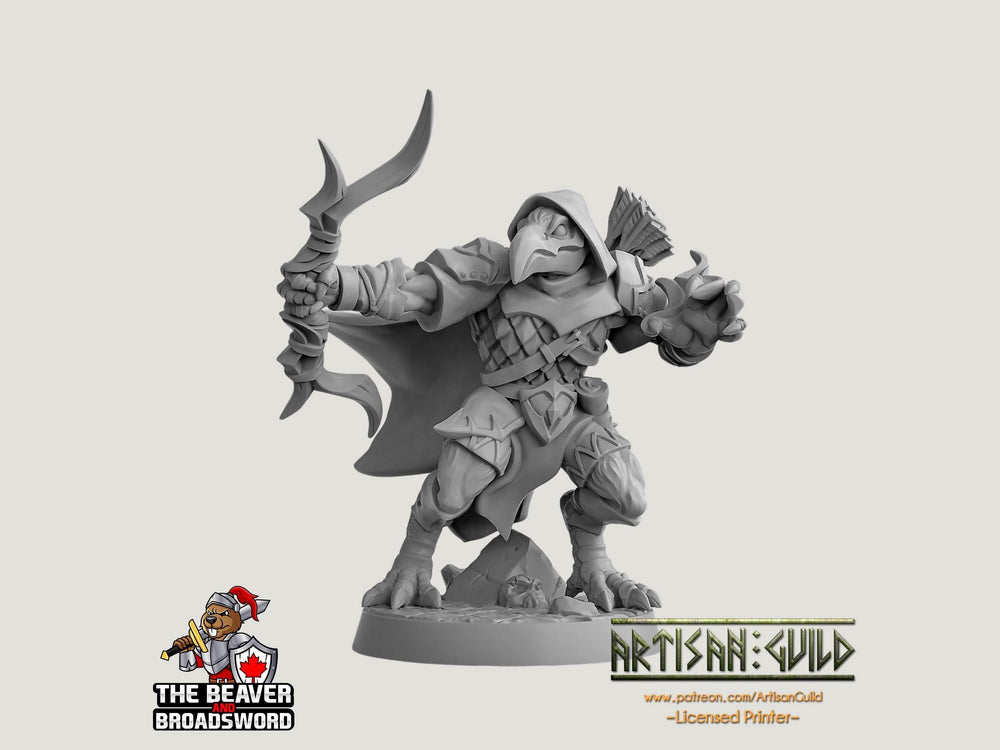 Gryphkin D Ranger, Kenku/Aarakocra premium DnD mini - High Quality Resin Printed 28mm 32mm Tabletop Miniature, Tough Durable Figurine