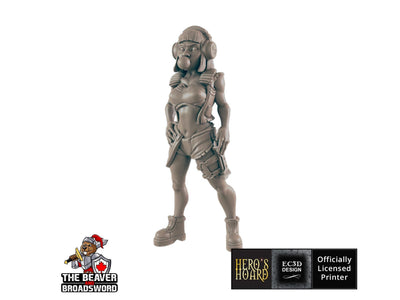 Bubblegum Sally Sci-fi Mini - EC3D | Legion | Cyberpunk | Starfinder | Scifi | Futuristic | Cybernetic | Female | VR |  28mm | 32mm Infinity