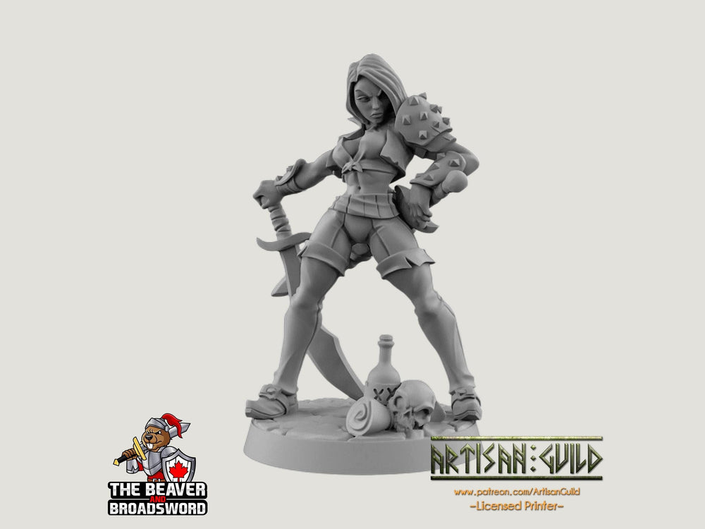 Aline la Téméraire figurine DnD - Artisan Guild | Femme | Humaine | Voleuse | Pirate | 5e | Fantaisie | Donjons et Dragons | Jeu de table | Mini | JdR