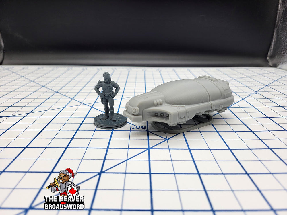 Scifi Hover Taxi - EC3D , Infinity, Legion, Cyberpunk, Starfinder, tabletop terrain, Sci-fi Scenery, Wargaming, Vehicle, Car, Futuristic