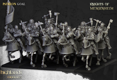 Ensemble de figurines Chevaliers de Mergenheim - Modèles de qualité supérieure en résine à l'échelle 28/32 mm pour jeux de guerre et RPG, DnD, Humain, Sunland, Durable, Haute Qualité