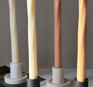 Greko Column Soy Wax Candle: Thin Swirl Taper, Decorative Candle
